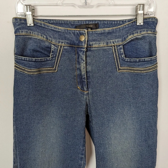 VINTAGE Y2K Single sz. 10 Lace Up Hem Flare Bell Bottom Jeans Bratz Spice Girls - Picture 3 of 14